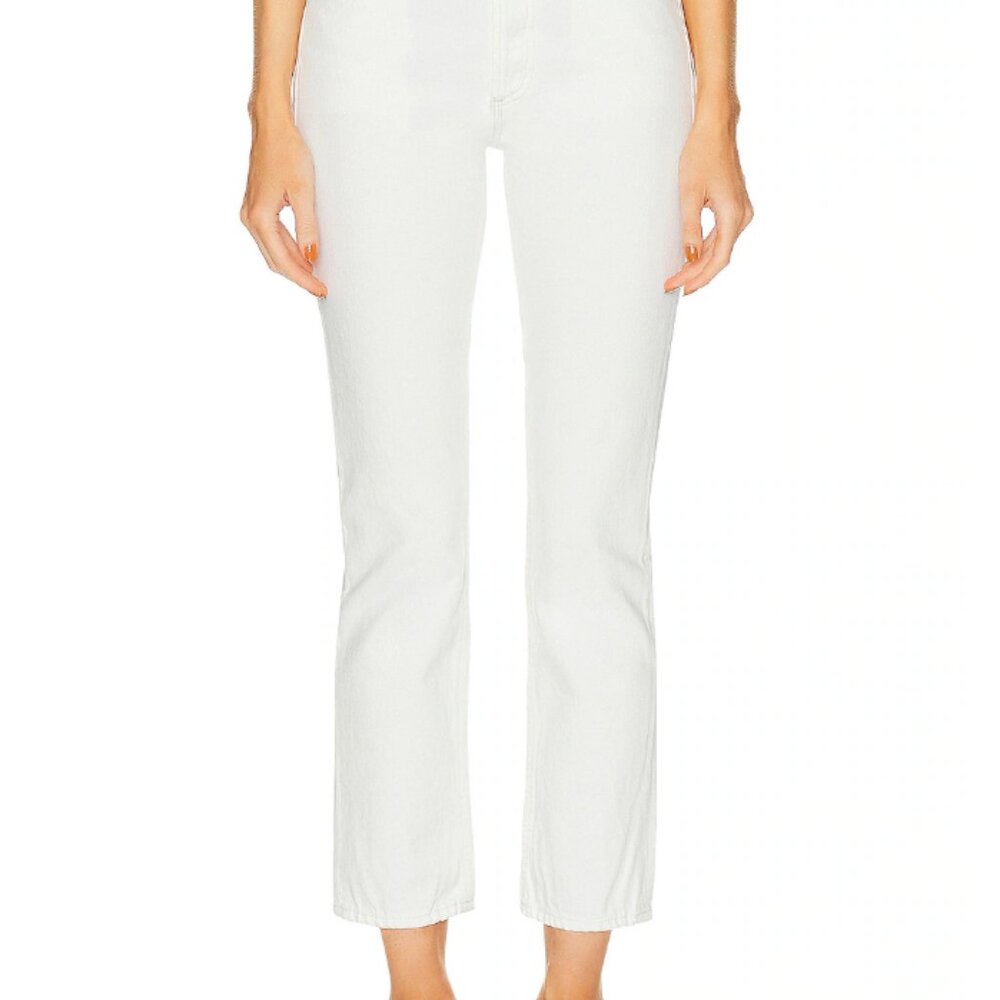 Citizens of Humanity Charlotte High Rise Straight Jeans, White, Size 26